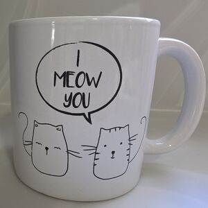 White 'I Meow You' Cat Coffee Mug